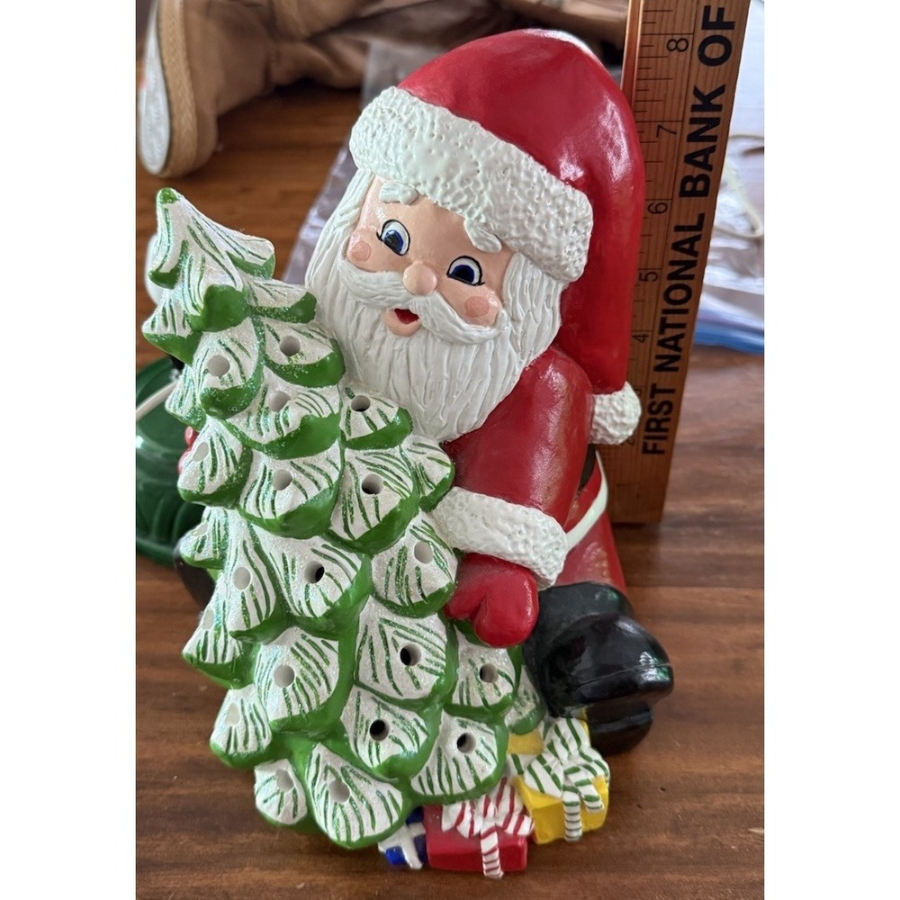 Vintage 1970s Ceramic  Atlantic Mold Lightup  Santa Claus WOW!!! - Picture 9 of 9